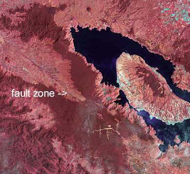 Space photo of Lake Toba.